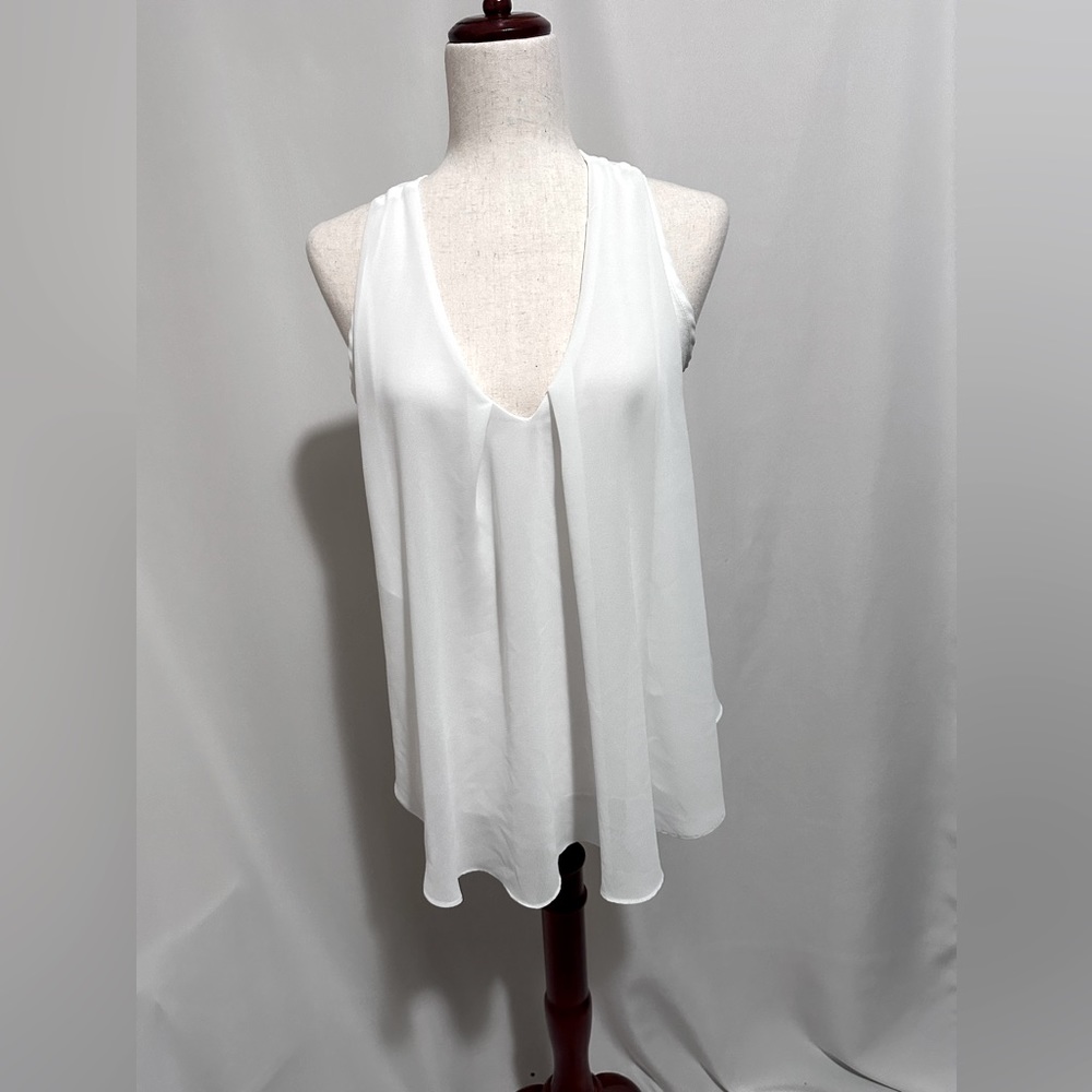 VENUS Sheer Ruffle Racerback Tank Top. Sizes: S & M - Picture 4 of 8